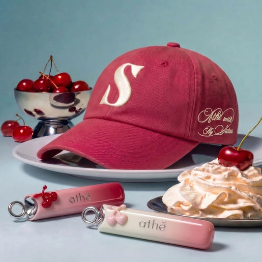 ATHE X SATUR Lip Glowy Balm New Color Duo & Ball Cap Special Set (SATUR Collaboration Ball Cap & Packaging Box Included)