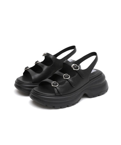 [StayC X Macmoc] Glitz Platform Heart-Decorated Sandals (7cm)
