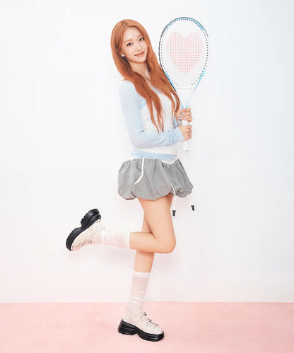 [StayC X Macmoc] Glitz Platform Heart-Decorated Sandals (7cm)