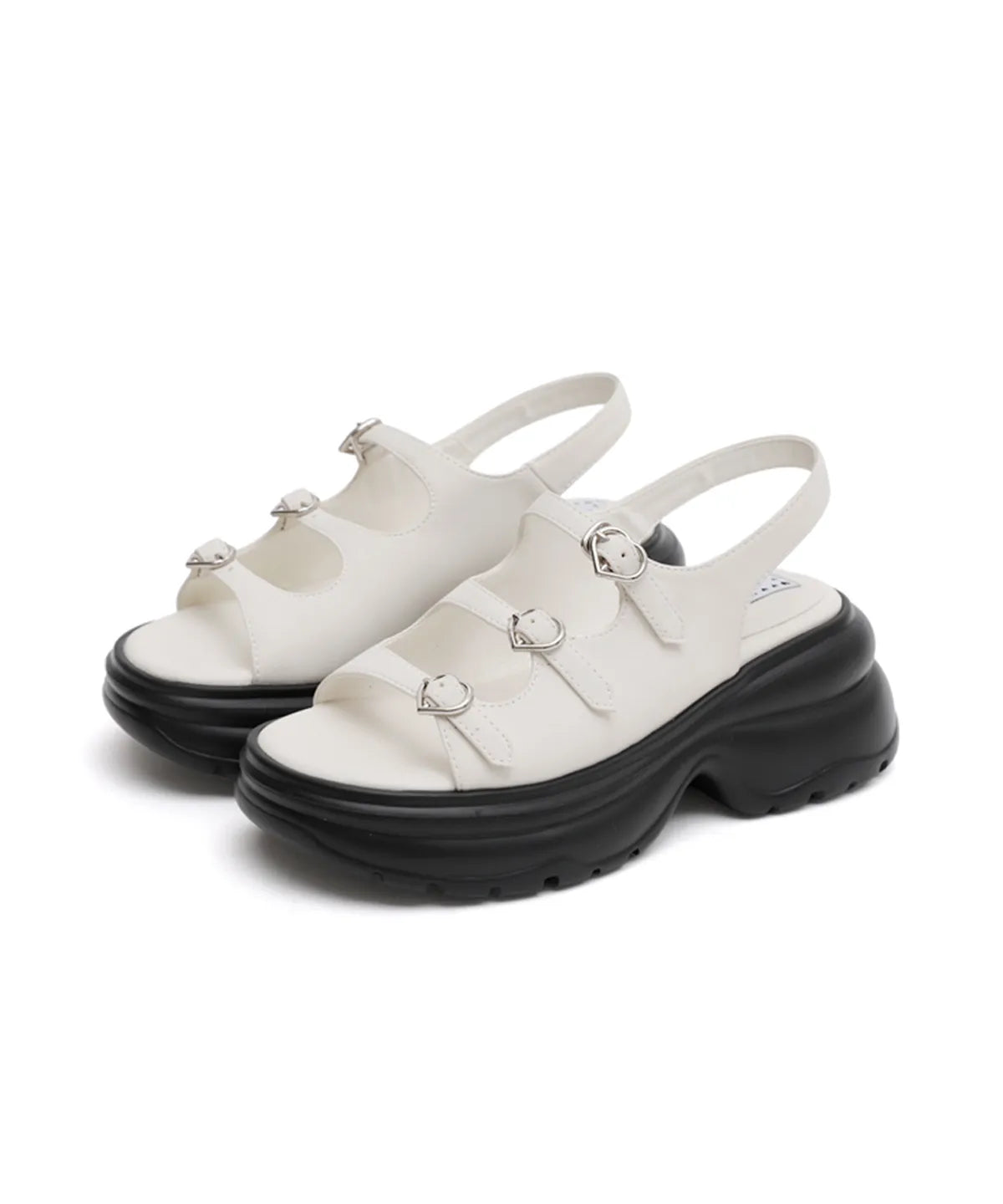 [StayC X Macmoc] Glitz Platform Heart-Decorated Sandals (7cm)