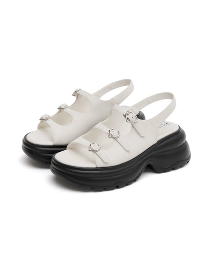 [StayC X Macmoc] Glitz Platform Heart-Decorated Sandals (7cm)