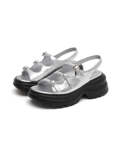 [StayC X Macmoc] Glitz Platform Heart-Decorated Sandals (7cm)