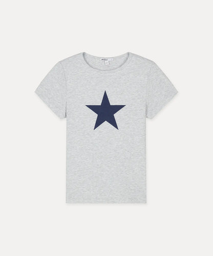 [Aespa Winter Worn] SUBDUED Star T-shirt (Pearl Grey Melange)