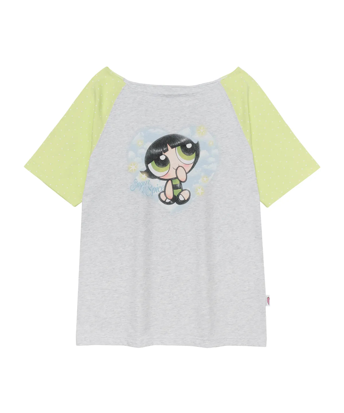 Ames Worldwide X PowerPuff Girls Heart Raglan Off Shoulder Tee
