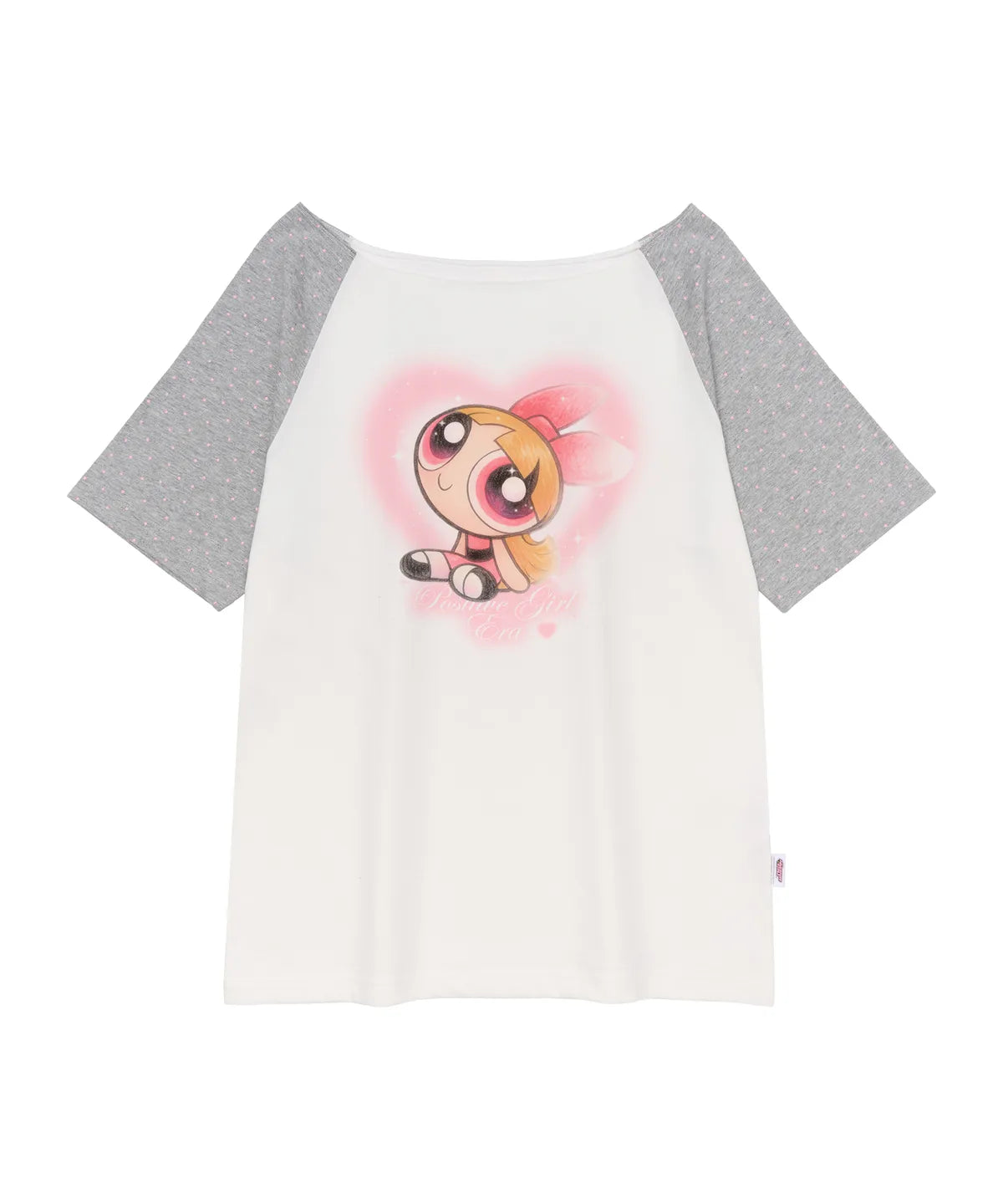 Ames Worldwide X PowerPuff Girls Heart Raglan Off Shoulder Tee