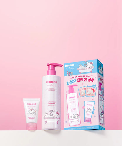 [Charmy Kitty Edition] Moremo Super Repair Shampoo 480ml Special Set (+20ml + Wristband Set Gift)
