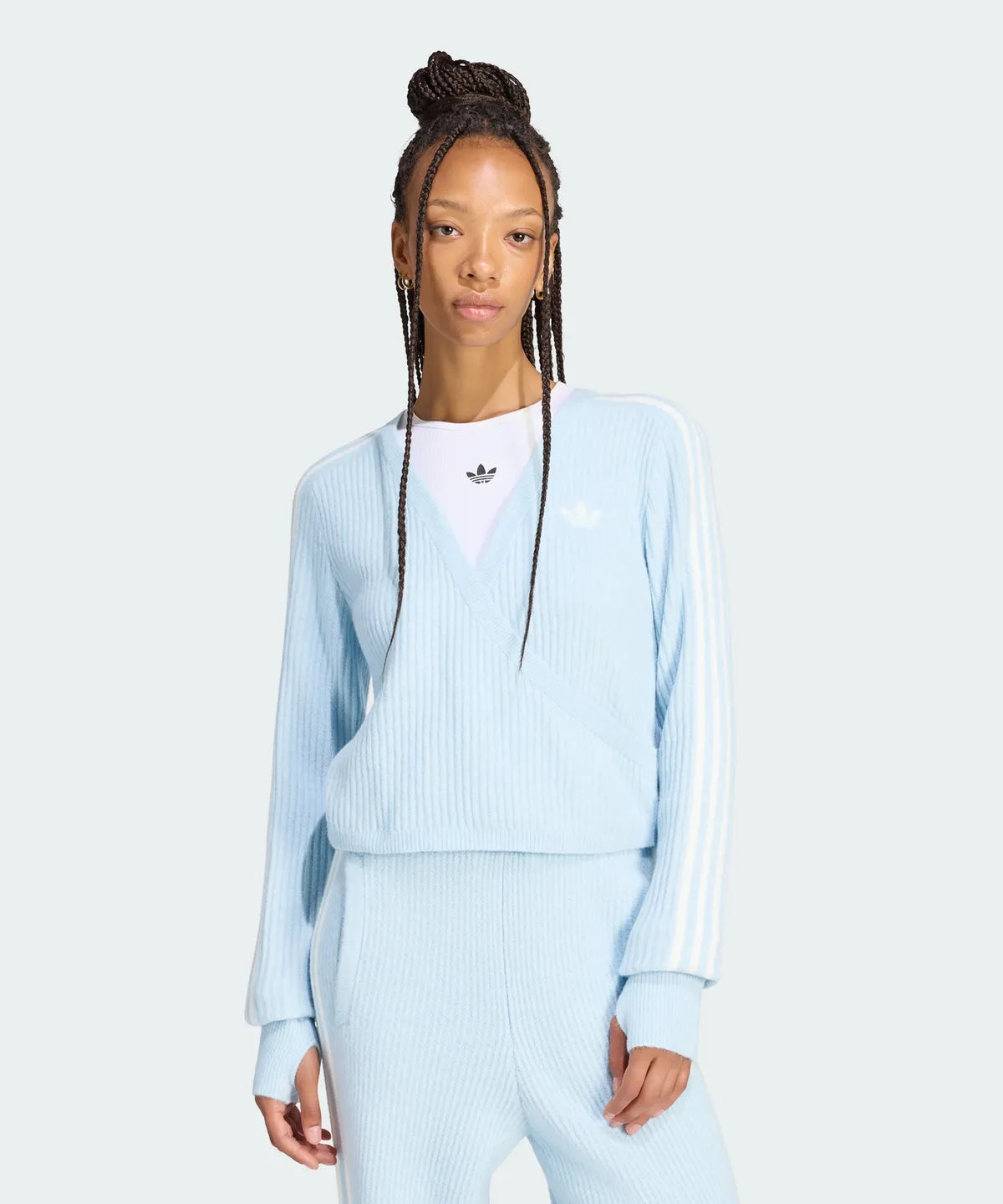 [Blackpink Jennie X Adidas] Knit Wrap Around Cardigan / Knit Loose Pants