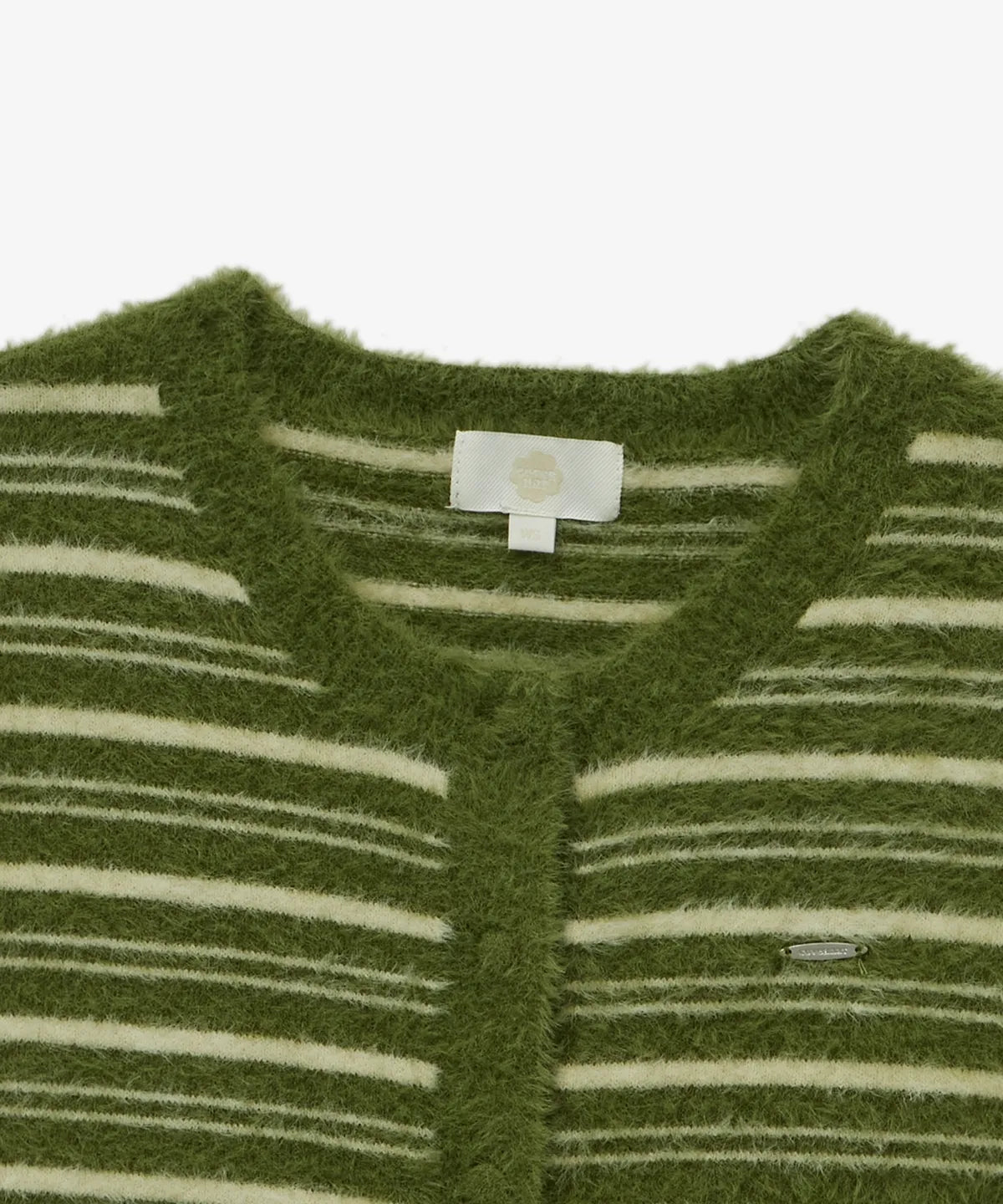 [Twice Sana Pick] 26FW COVERNAT WOMAN Woman Striped Hairy Cardigan Olive