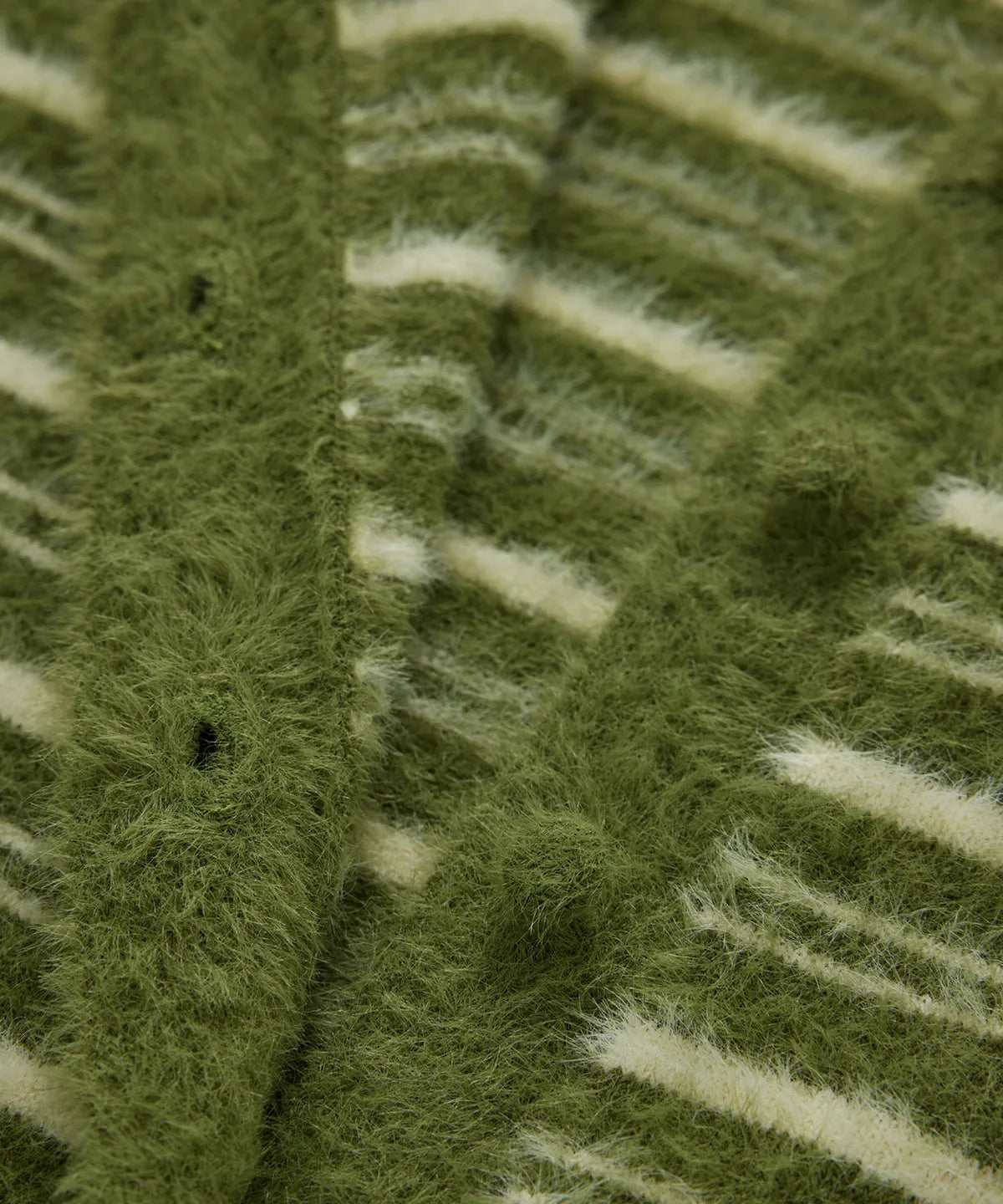 [Twice Sana Pick] 26FW COVERNAT WOMAN Woman Striped Hairy Cardigan Olive