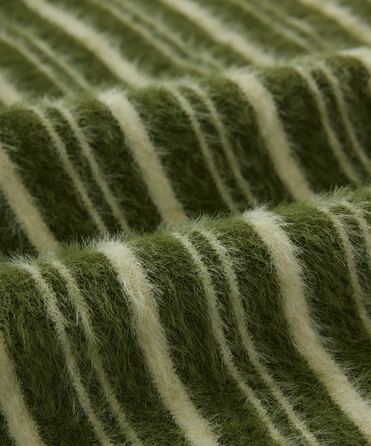 [Twice Sana Pick] 26FW COVERNAT WOMAN Woman Striped Hairy Cardigan Olive