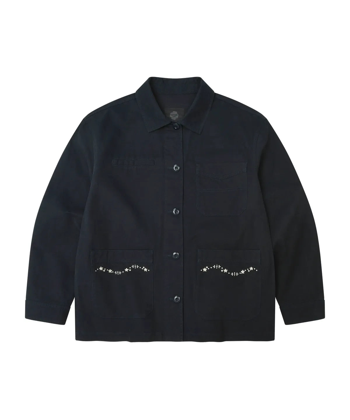 [Twice Sana Pick] 26FW COVERNAT WOMAN Cotton Embroidered Work Jacket Dark Navy