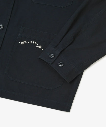 [Twice Sana Pick] 26FW COVERNAT WOMAN Cotton Embroidered Work Jacket Dark Navy