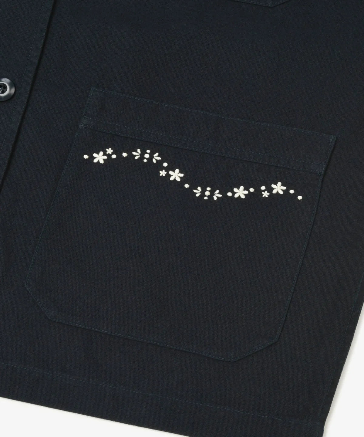[Twice Sana Pick] 26FW COVERNAT WOMAN Cotton Embroidered Work Jacket Dark Navy