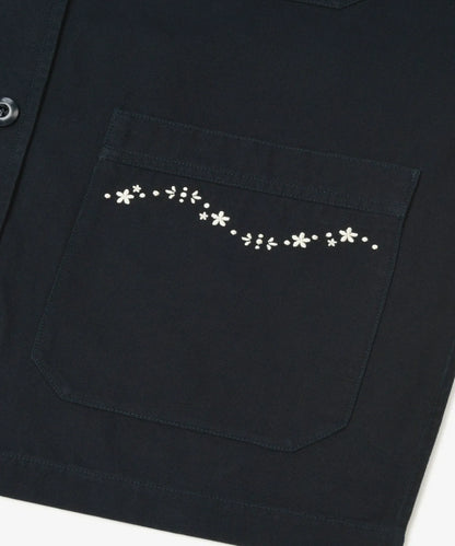 [Twice Sana Pick] 26FW COVERNAT WOMAN Cotton Embroidered Work Jacket Dark Navy