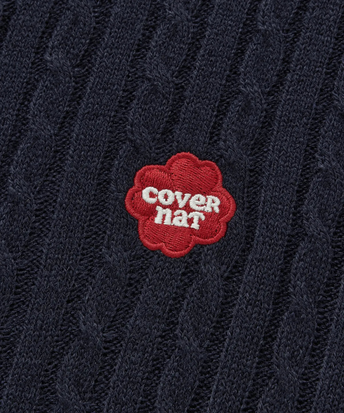 [Twice Sana Pick] 26FW COVERNAT WOMAN Clover Heart Cable Cardigan Navy