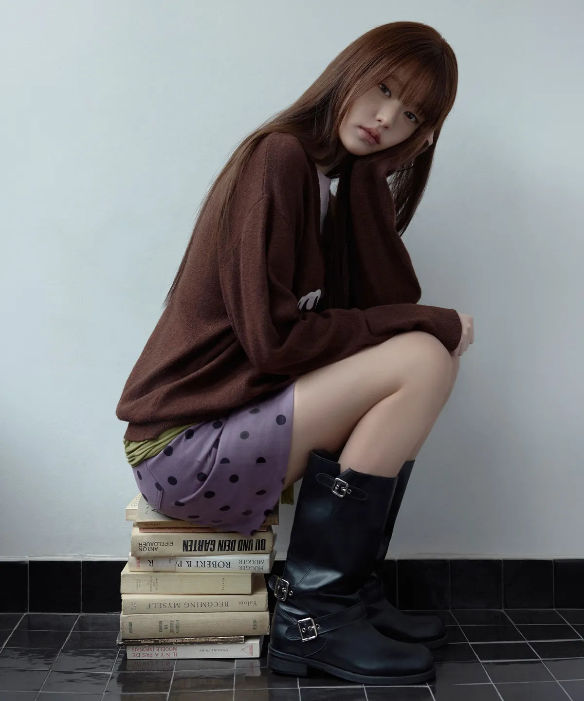 [Ive Wonyoung Pick] 26FW Maison De Rola Embroidery Layered Knit