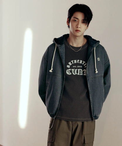[TXT Soobin Worn] 26FW COVERNAT Ringspun C Logo Denim Hooded Jacket