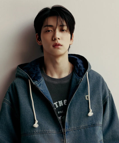 [TXT Soobin Worn] 26FW COVERNAT Ringspun C Logo Denim Hooded Jacket