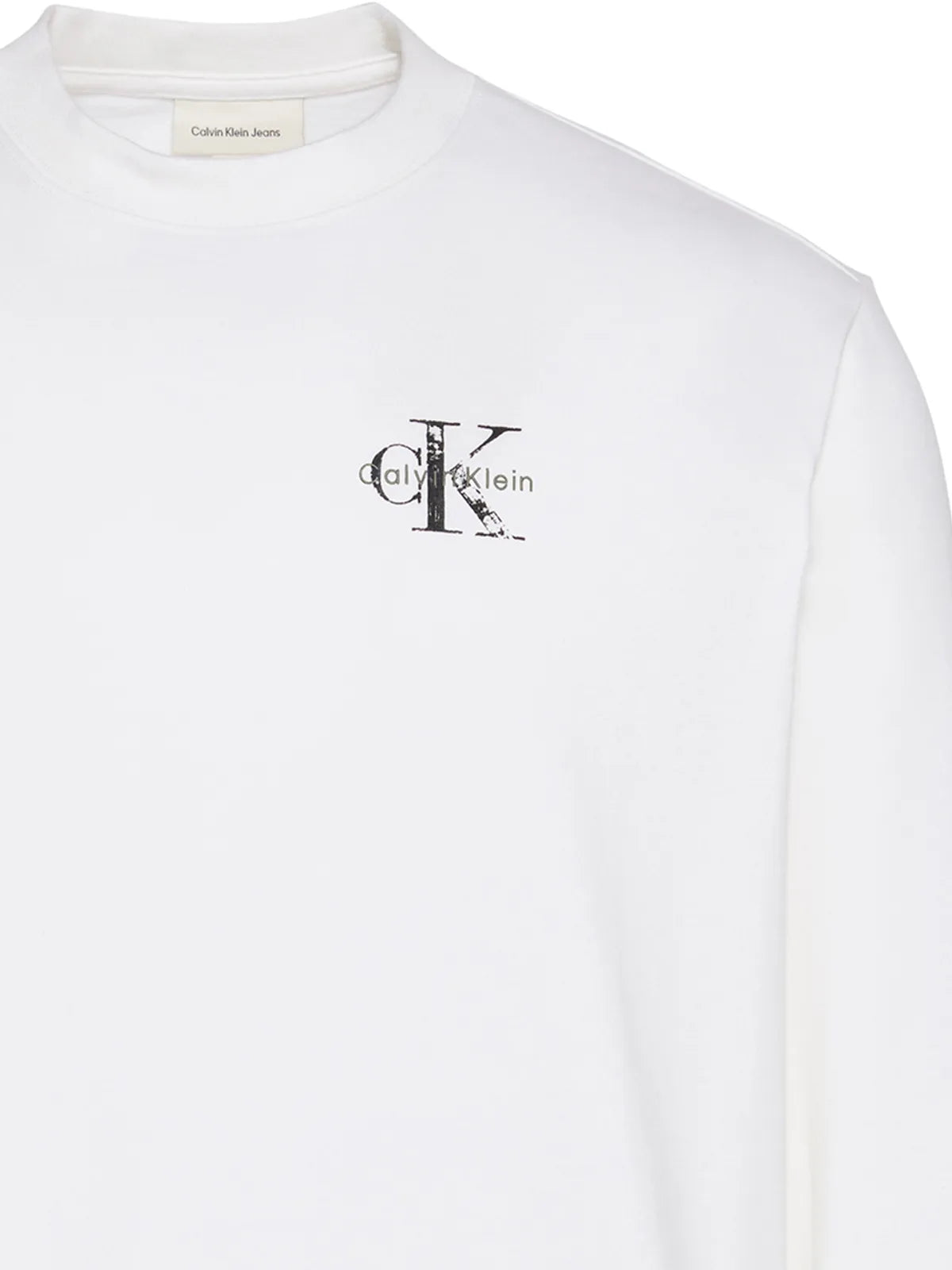 [BTS Jungkook Pick] CALVIN KLEIN Yeezy Distress Monologo Back Graphic Long Sleeve T-shirt_White