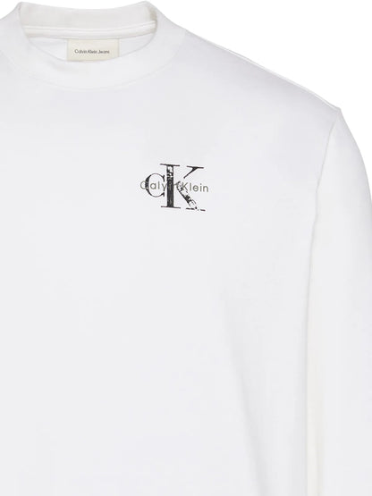 [BTS Jungkook Pick] CALVIN KLEIN Yeezy Distress Monologo Back Graphic Long Sleeve T-shirt_White