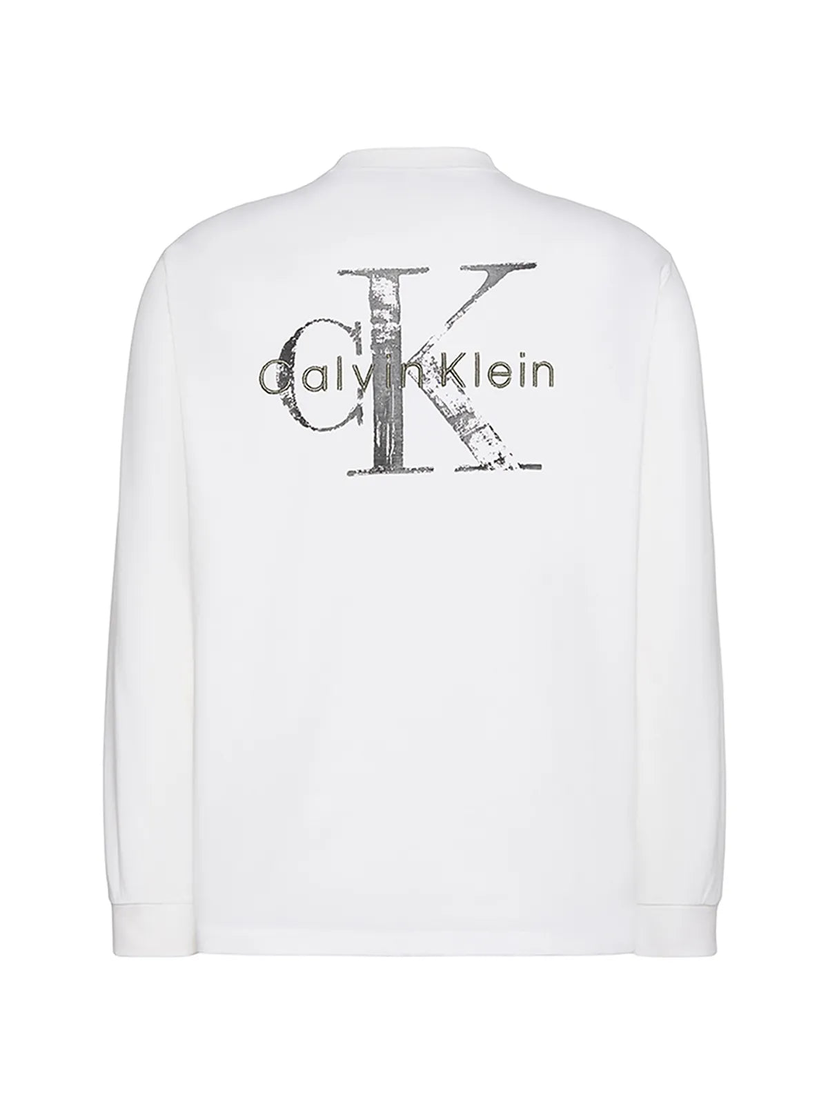 [BTS Jungkook Pick] CALVIN KLEIN Yeezy Distress Monologo Back Graphic Long Sleeve T-shirt_White