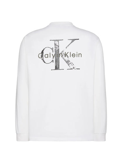 [BTS Jungkook Pick] CALVIN KLEIN Yeezy Distress Monologo Back Graphic Long Sleeve T-shirt_White