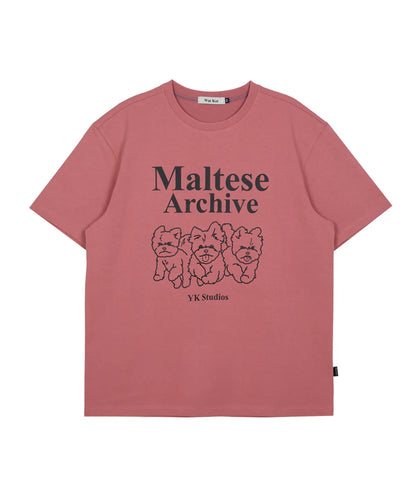 [Seventeen Mingyu Worn] Wai kei Maltese Archive Line Graphic Short Sleeve T-Shirt