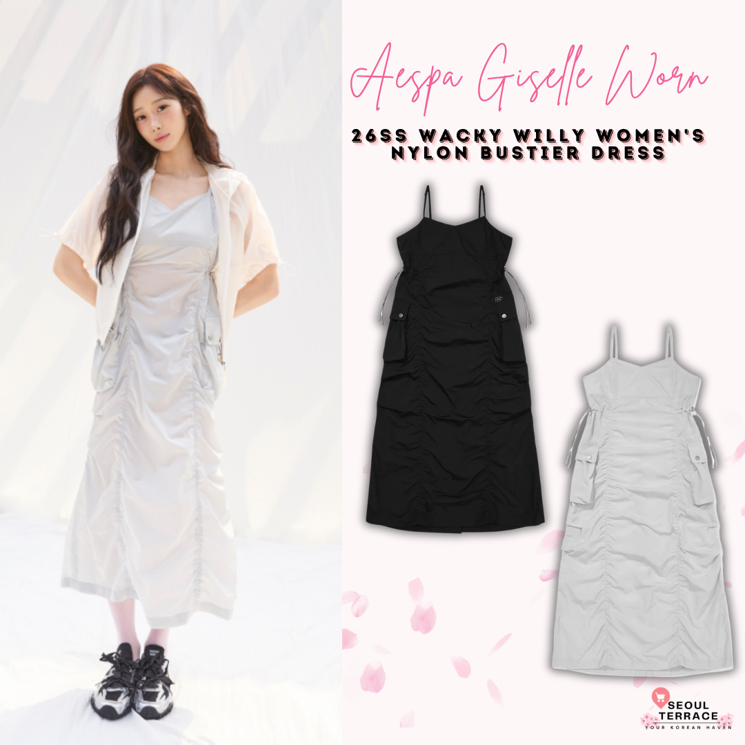 [Aespa Giselle Worn] 26SS Wacky Willy Women's Nylon Bustier Dress
