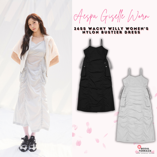 [Aespa Giselle Worn] 26SS Wacky Willy Women's Nylon Bustier Dress