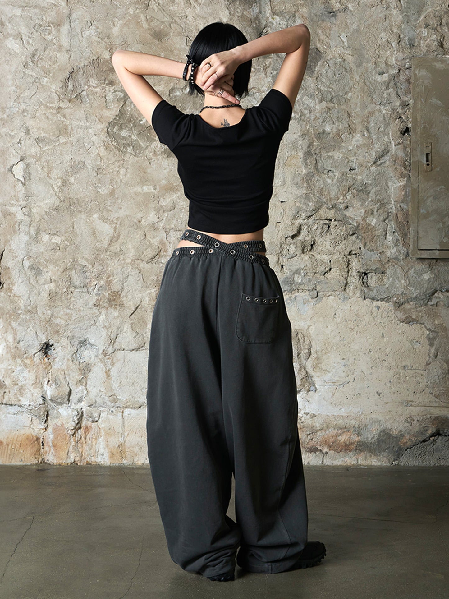 [Aespa Winter Worn] EUCT  Dual-Waist Eyelet Sweatpants