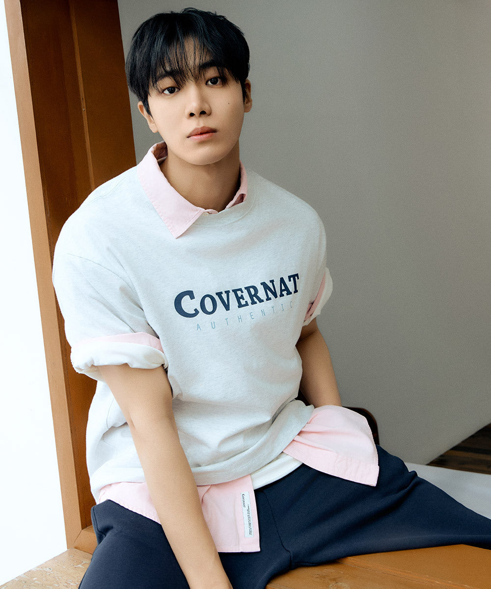 Covernat -  [Worn by Choo Young-woo] Center Authentic T-shirt Heather Gray