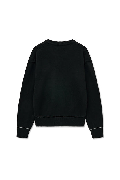 [Aespa Ningning Worn] Matin Kim Color Trim Line Logo Pullover