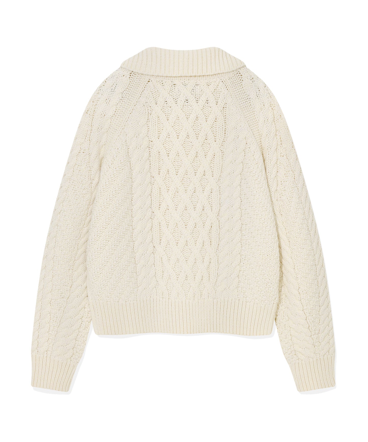 [AESPA Giselle's Wear] WACKY WILLY Women's Cable Collar Cardigan -  Cream