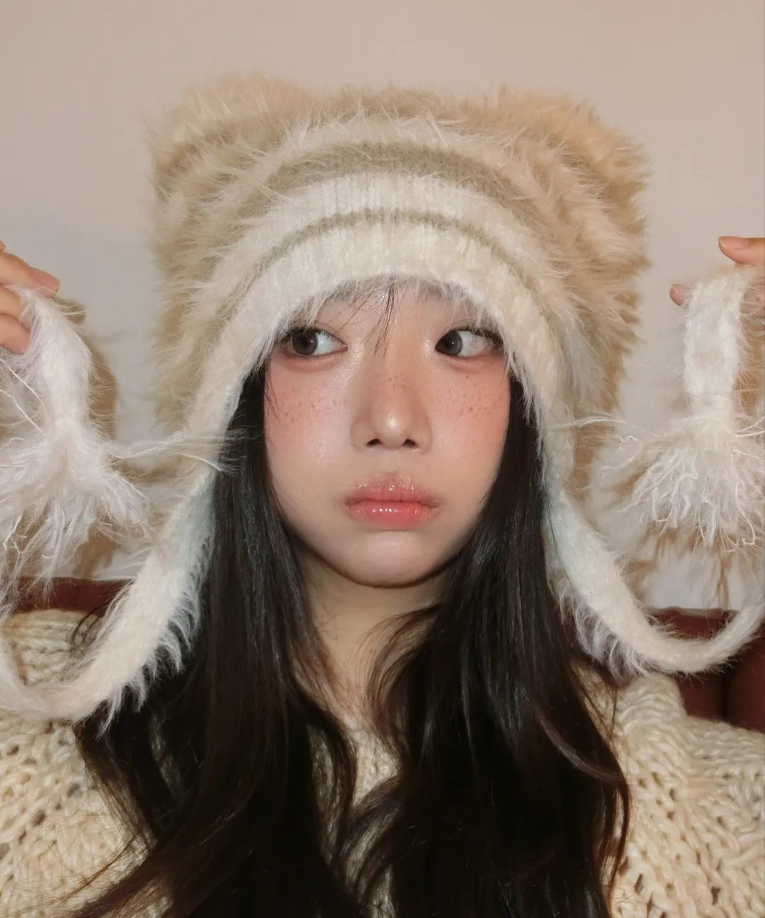 [TXT Soobin & Beomgyu Worn] LMC Teddy Fluffy Beanie