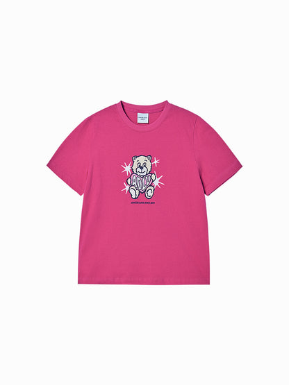 Yena x Adlv AC Bear Heart  Short  Sleeve T-Shirt