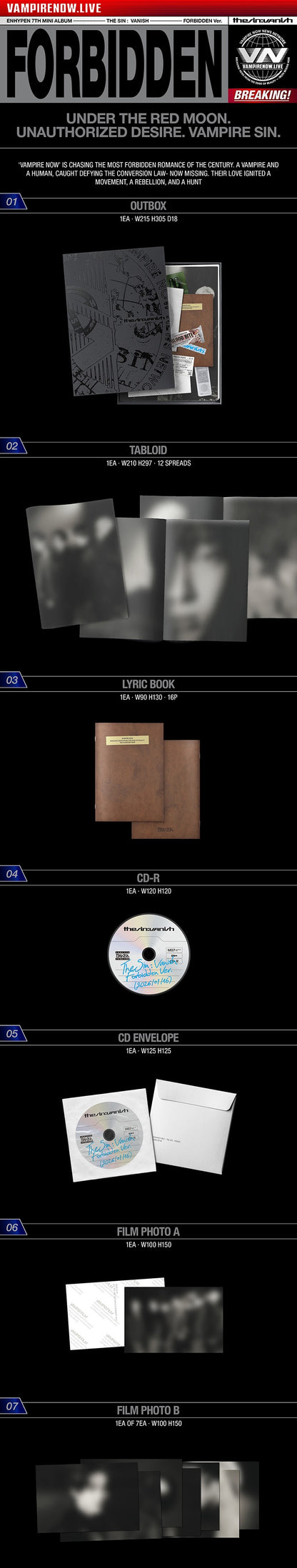 ENHYPEN - THE SIN : VANISH / 7th Mini Album (+ Weverse Gift)