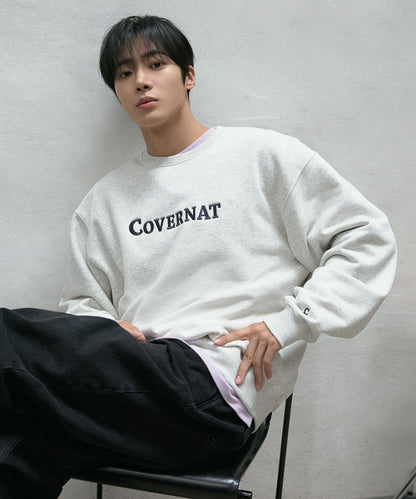 COVERNAT [Worn by Choo Young-woo] Center Logo Man-to-Man Melange Gray