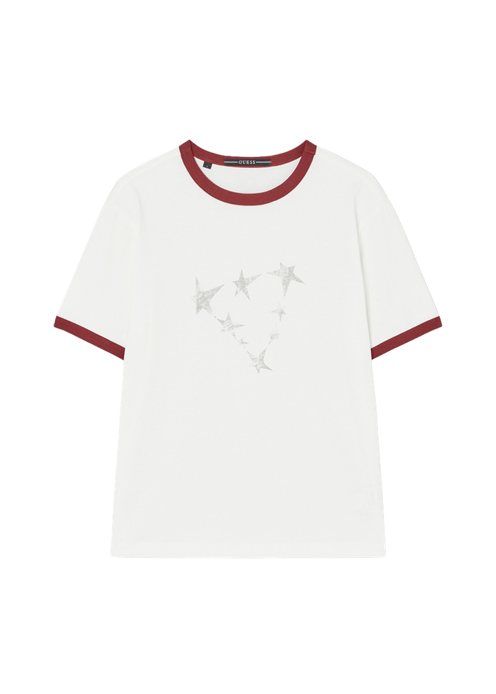 [Straykids Hyunjin Worn] 26 Summer Guess Unisex Star Ringer Short Sleeve T-shirt