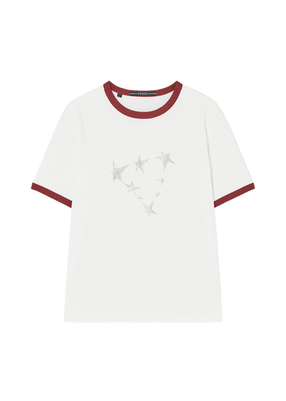 [Straykids Hyunjin Worn] 26 Summer Guess Unisex Star Ringer Short Sleeve T-shirt