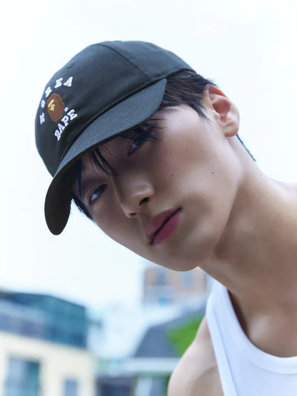 [Ateez San X BAPE]  Korea College Cap BLACK