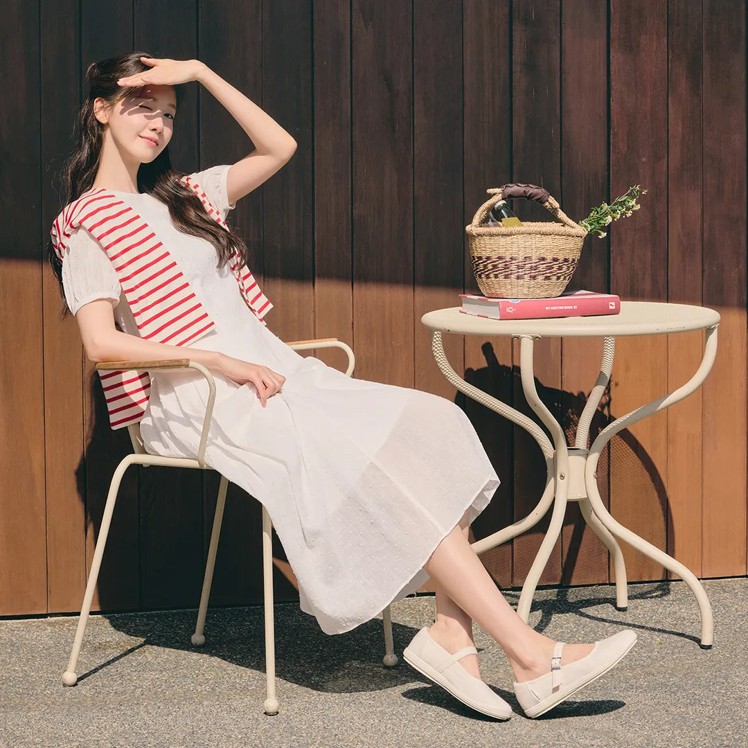 [Lim Yoona X LE MOUTON] Wool Flat Mary Jane Shoes