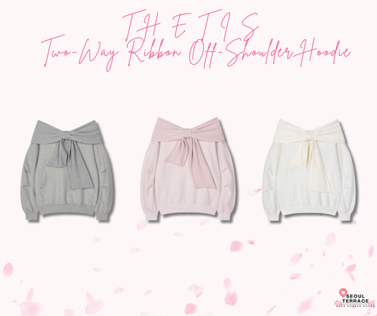 THETIS - TWO-WAY RIBBON OFF SHOULDER HOODIE (SPRING VER.)