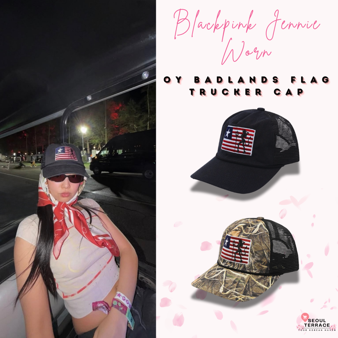 [Blackpink Jennie Worn] OY BADLANDS FLAG TRUCKER CAP