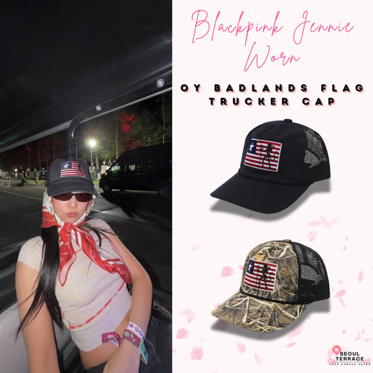 [Blackpink Jennie Worn] OY BADLANDS FLAG TRUCKER CAP