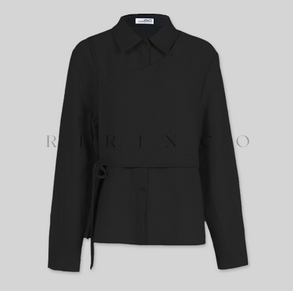 RIRINCO - Roybeld Layered Strap Bustier Shirt Blouse