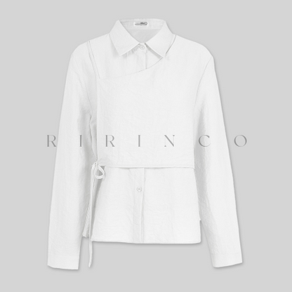 RIRINCO - Roybeld Layered Strap Bustier Shirt Blouse