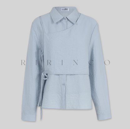 RIRINCO - Roybeld Layered Strap Bustier Shirt Blouse