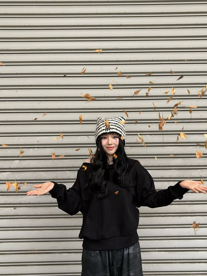 [Aespa Karina & TWS Pick] MLB Striped Meow Beanie New York Yankees