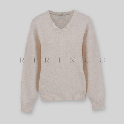RIRINCO - Rodicent Wool Spandex V-Neck Knitwear