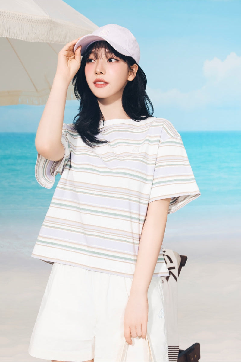 [Aespa Karina PIck] 26 Summer Nordisk Multi-stripe Short-Sleeve T-shirt - W